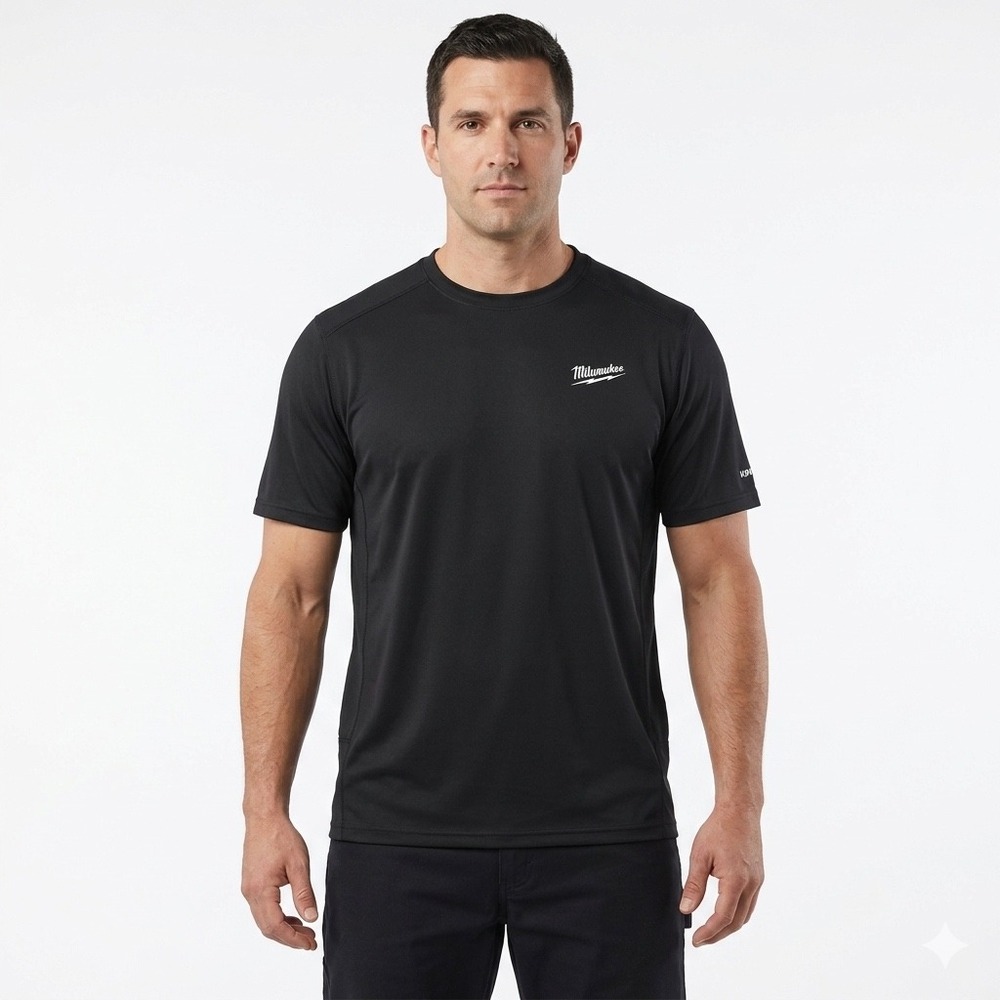 Milwaukee Workskin T-Shirt Mens Large Black Performance Short Sleeve Crew Neck